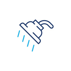 shower colored line icon vector design good for web or mobile app