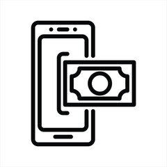 Online Money Transfer simple line icon
