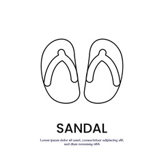 sandal thin outline icon vector design good for web or mobile app