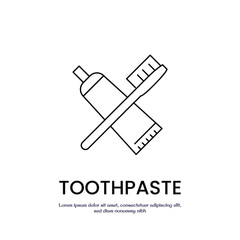 tooth paste thin outline icon vector design good for web or mobile app