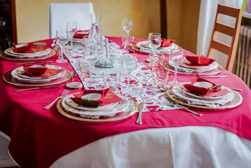 Christmas table decorations.