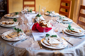 Christmas table decorations.
