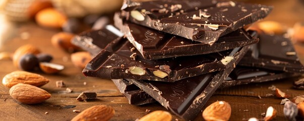 Rich and Delicious Dark Chocolate Bark with Crunchy Almonds