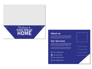 Print post card design eps . social media home post card design 