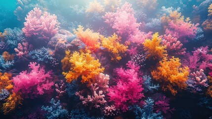 Obraz premium Vibrant Coral Reef Undersea Landscape