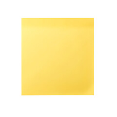 Blank square yellow note paper on isolated PNG background. realistic paper texture, realistic light and shade,