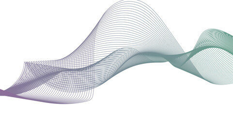 Abstract wavy lines flowing curve gradient color on transparent background. Abstract white background colorful lines. modern wavy stripes on white background isolated.