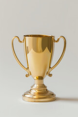 Gold trophy cup isolated on a white background. Created with Generative AI technology.