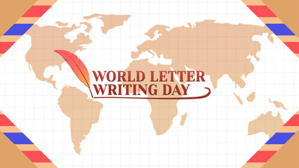 World letter writing day flat design, suitable for greeting card, poster est