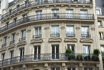 Immeuble haussmannien à Paris. France