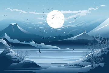 Moonlit Winter Night