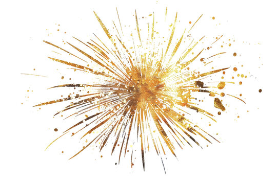 Golden fireworks burst against a dark sky, creating a vibrant and festive display to celebrate special occasions and events.