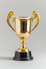 Gold trophy cup isolated on a white background. Created with Generative AI technology.
