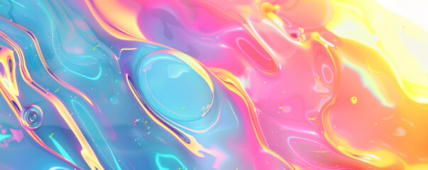 Fototapeta premium Bright background with a mix of neon and pastel abstract shapes.