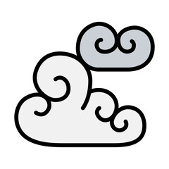 cloud icon in color line style