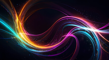 Obraz premium abstract light background featuring swirling patterns of vibrant neon lights