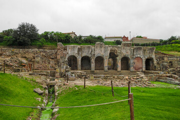 Obraz premium Roman baths (1st century) of Forum Traiani. Fordongianus, Sardinia, Italy
