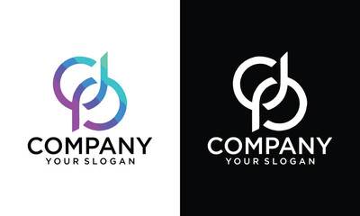 Fototapeta premium Alphabet letters Initials Monogram logo DP PD D P