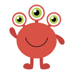 Cartoon funny monster icon.
