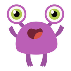 Cartoon funny monster icon.
