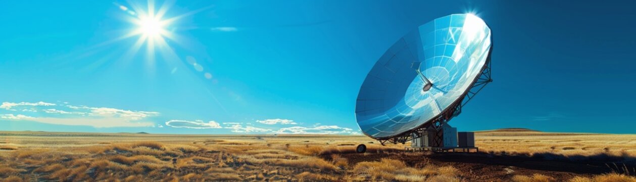 A parabolic dish Stirling engine system.
