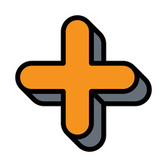 Obraz premium Plus, Positive, Cross, Add icon