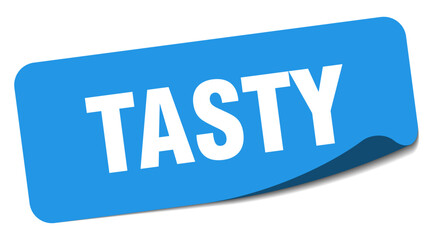 tasty sticker. tasty label