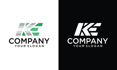 KE Letter Logo Design. Unique Attractive Creative Modern Initial KE Initial Based Letter Icon Logo
