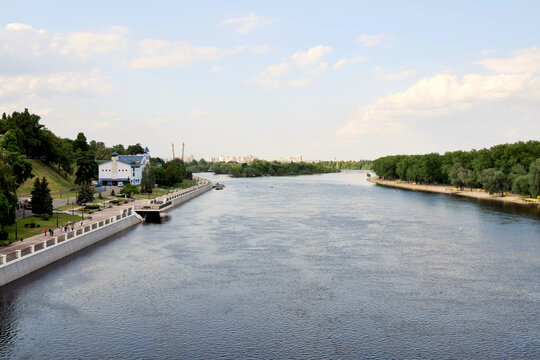 Trips. View of the Sozh River in the city of Gomel. Belarus
