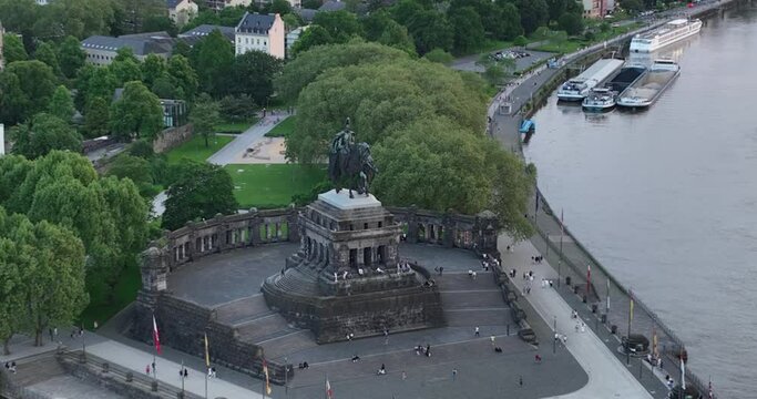 Deutsche eck, historic german city Koblenz in Germany.