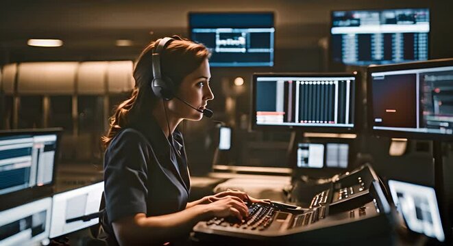 Teleoperator in an emergency call center.