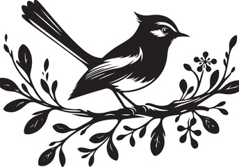 Obraz premium Copsychus saularis Vector Silhouette With white background