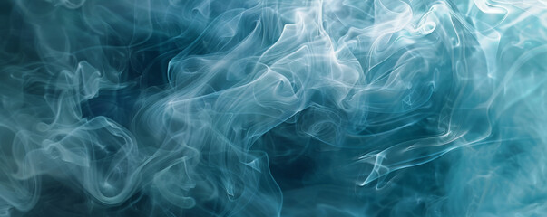 Obraz premium Smoke background with pale, turquoise smoke in swirling patterns.