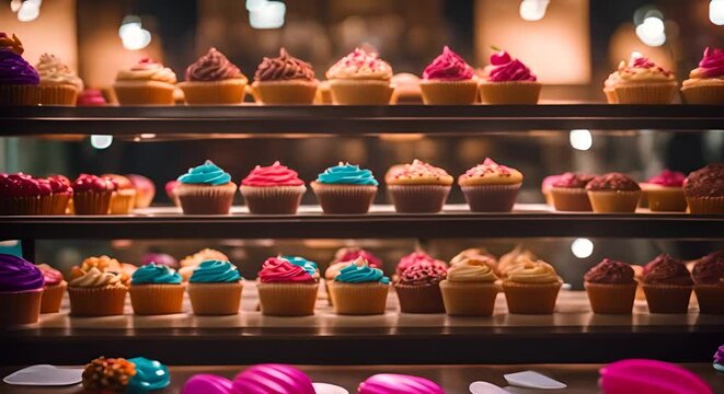 Interior of a cupcake shop.