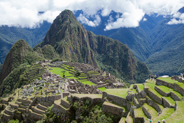 Dramatic view of Machu Pichu in the mist