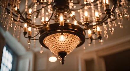 Elegant chandelier in a palace.