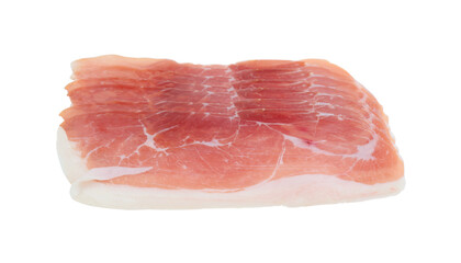 Sliced ​​pork bacon isolated on white.