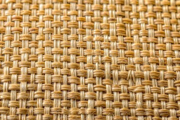 Close-Up Image of Woven Natural Fiber Fabric Texture. Generative AI