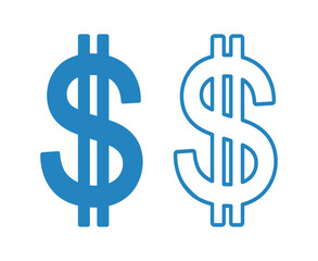 ikona znaku dolara, grafika wektorowa