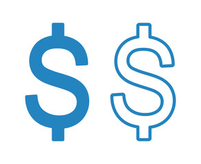 ikona znaku dolara, grafika wektorowa