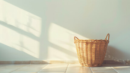 Fototapeta premium The Weight of Neglected Chores A Silent Laundry Reflection