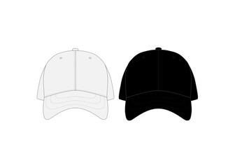 Streetwear Mock-up Templates Trucker Hat Snapback Fitted Cap Hat Vector Illustrations 3D Realistic Black Cap Mockup Modern Fashion Accessories Collection