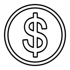 ikona znaku dolara, grafika wektorowa