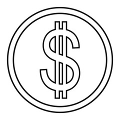 ikona znaku dolara, grafika wektorowa
