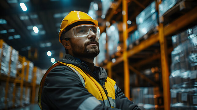 mozo de almacen de logistica en su lugar de trabajo