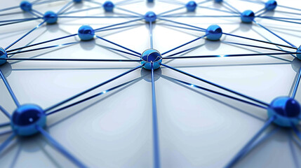 Technology background, networks connected between nodes, cables connect artificial neural structures, networks and communication.