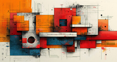 Abstract Posters with Geometric Shapes