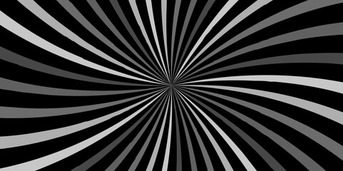 Abstract white and black sun rays and sunburst backdrop background. pop art cartoon style, sunlight, sunburst background.