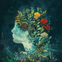 The human mind as a garden, representing growth and mental health.