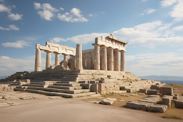 Fototapeta premium Greek temple image. Greek civilization. Archeology of ancient Greece. News about ancient Greece. History book about ancient Greece.